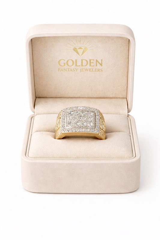 10K Yellow Gold Men's Presidental  Style Ring 1.00 ct Natural Diamond