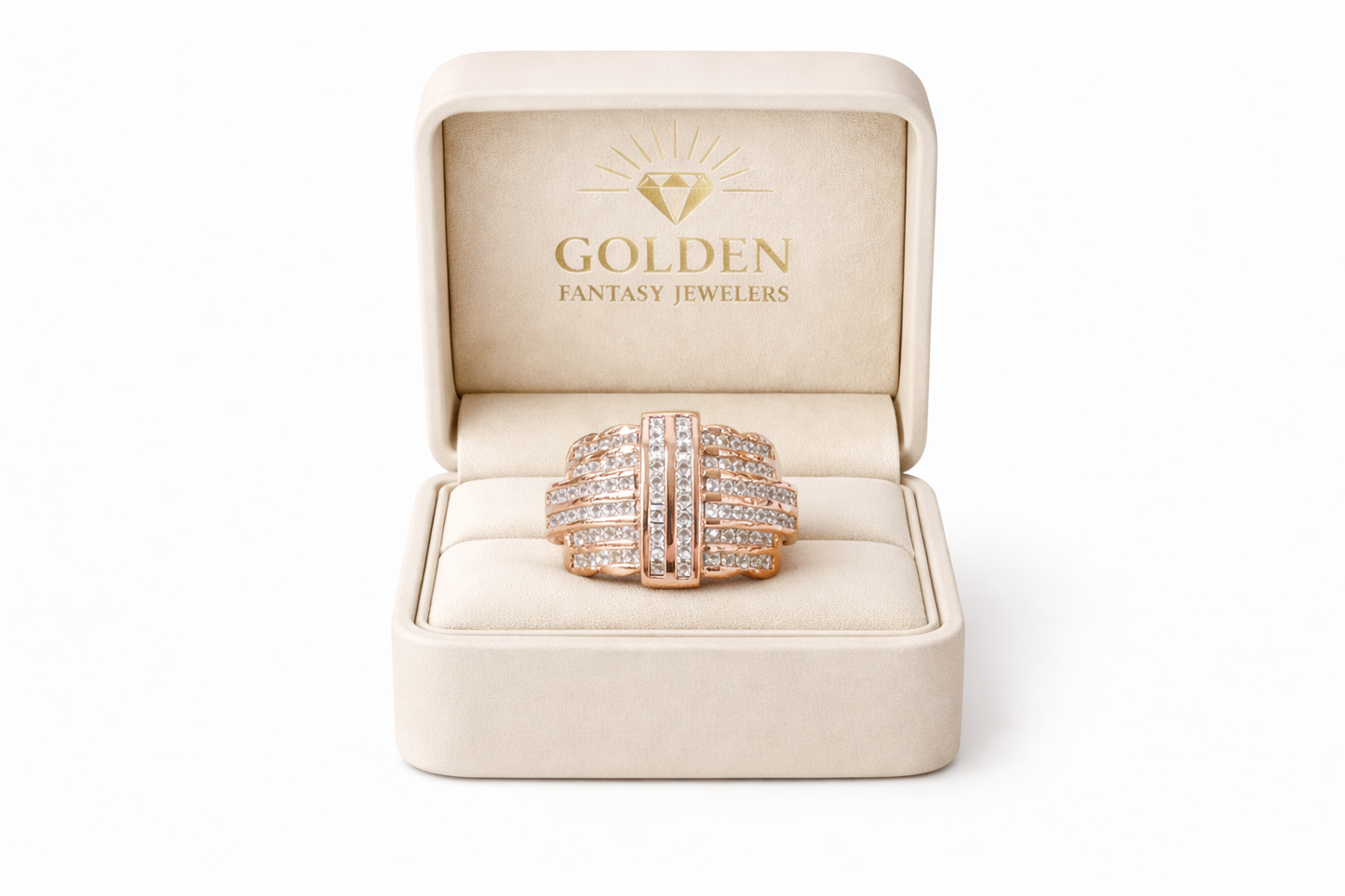 14K Rose Gold Men's Ring 1.75 ct Natural Diamond