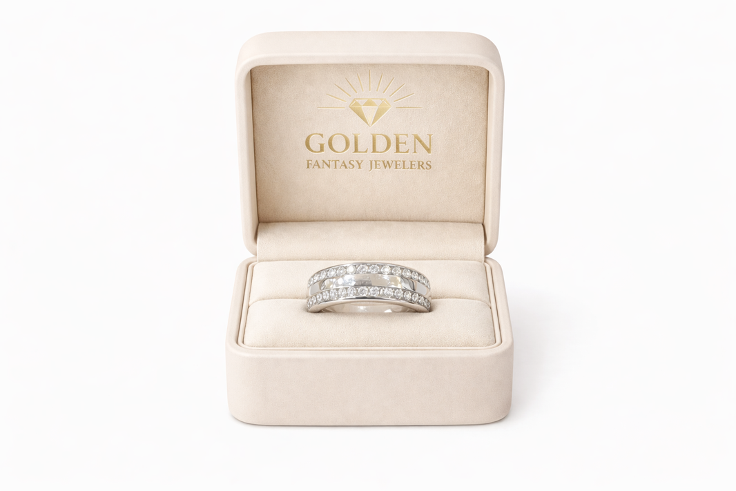 14K White Gold Men's Ring 1.73 ct Natural Diamond