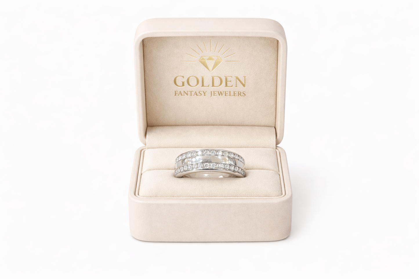 14K White Gold Men's Ring 1.73 ct Natural Diamond