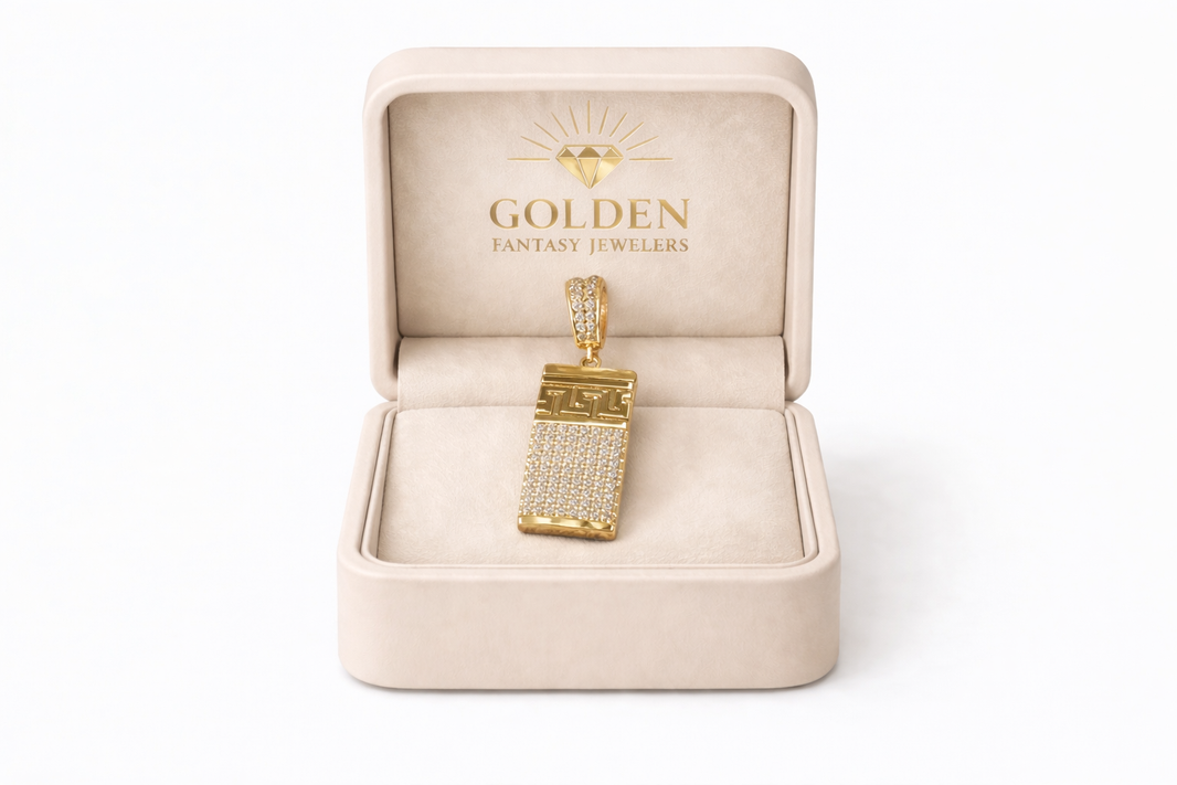10K Yellow Gold Urn Charm 1.33 ct Natural Diamond