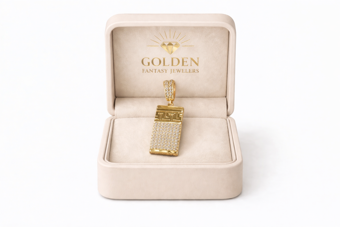 10K Yellow Gold Urn Charm 1.33 ct Natural Diamond