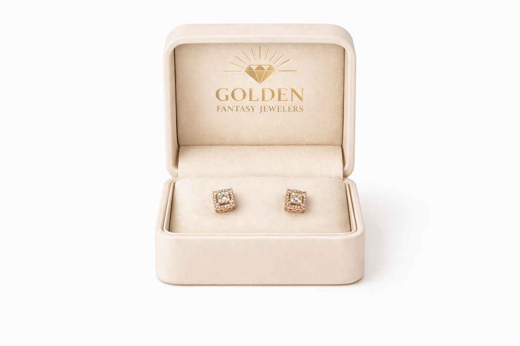 14K Rose Gold Earrings 0.66 ct Natural Diamond