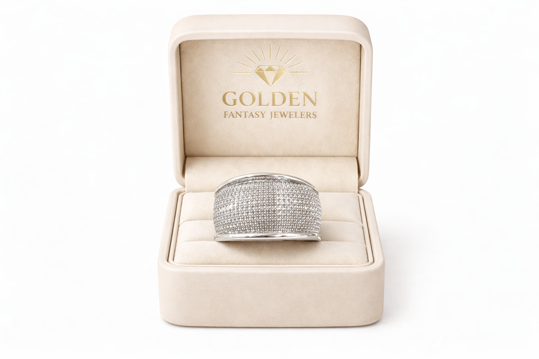 Sterling Silver Men's Ring 0.65 ct Natural Diamond