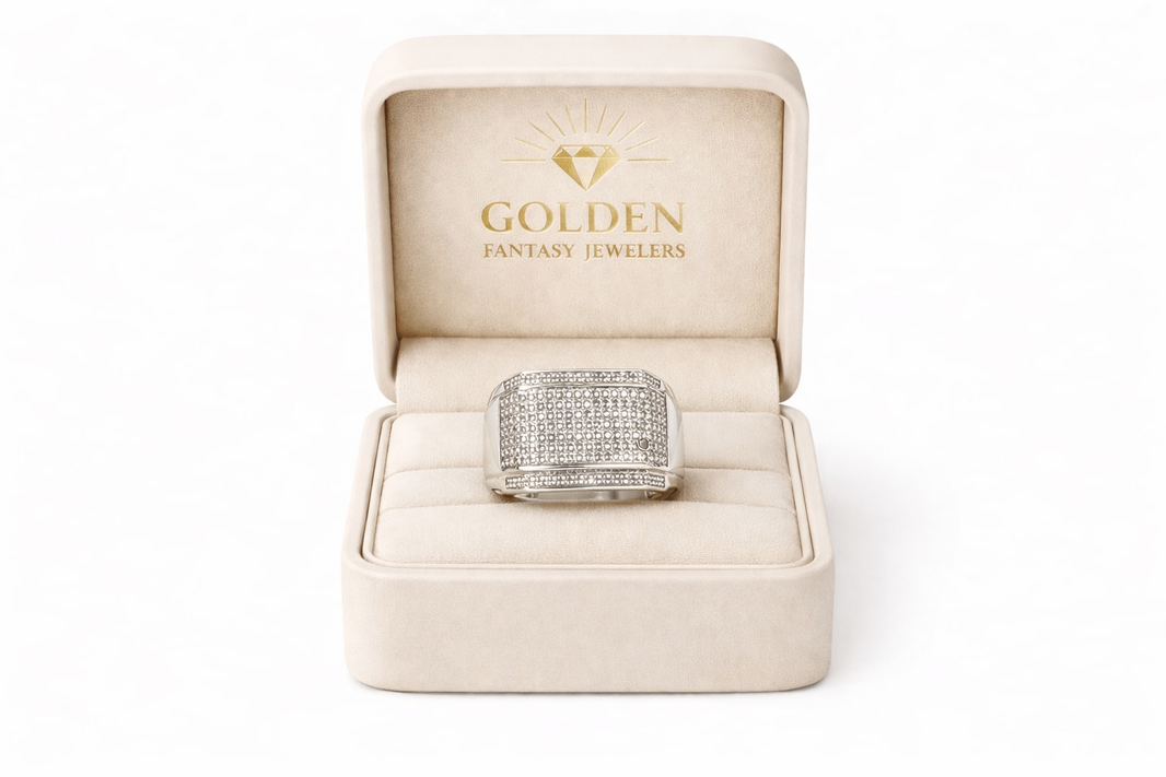 Sterling Silver Men's Ring 0.25 ct Natural Diamond