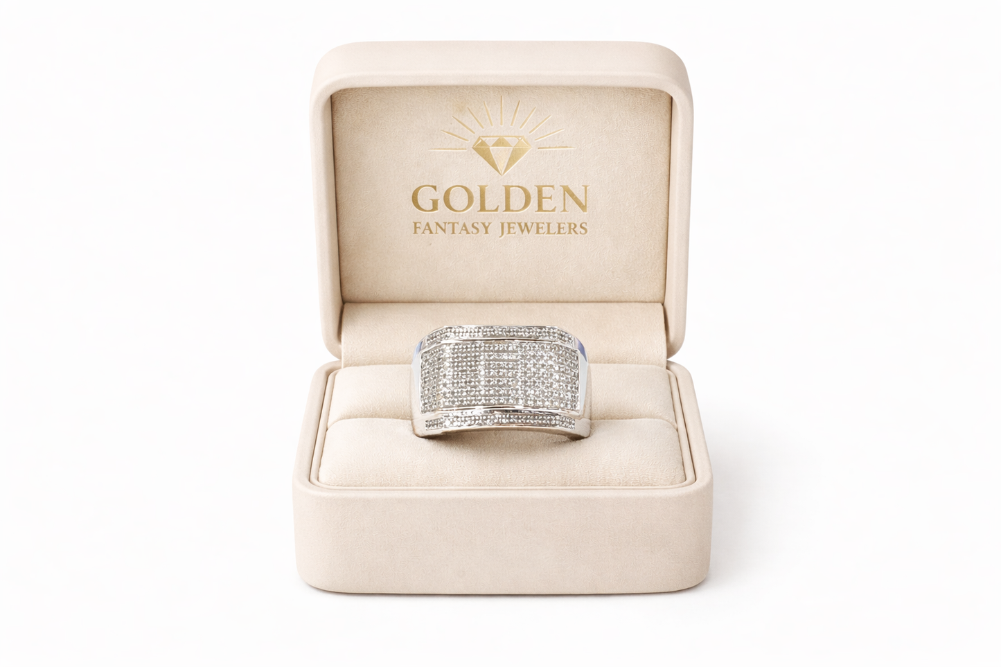 Sterling Silver Men's Ring 0.35 ct Natural Diamond