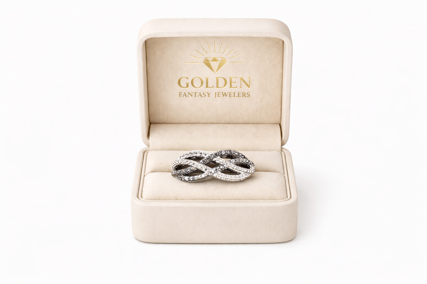 Sterling Silver Women's Ring 0.10 ct Black Natural Diamond