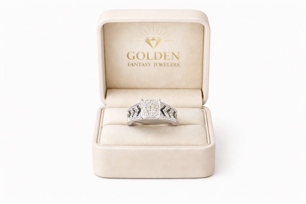 Sterling Silver Ring 0.10 ct Natural Diamond