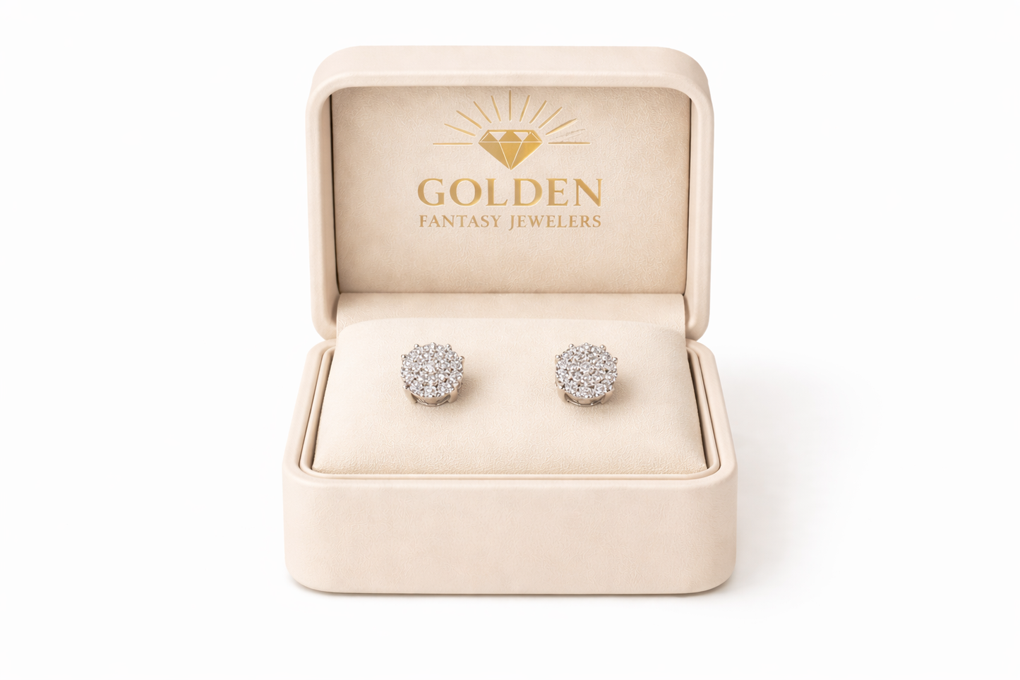 Sterling Silver Round Earrings 0.17 ct Natural Diamond