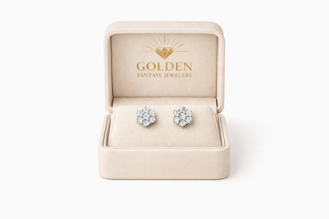 Sterling Silver Earrings 0.05 ct Natural Diamond