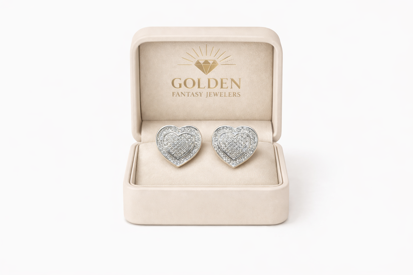 Sterling Silver Heart Earrings 0.25 ct Natural Diamond