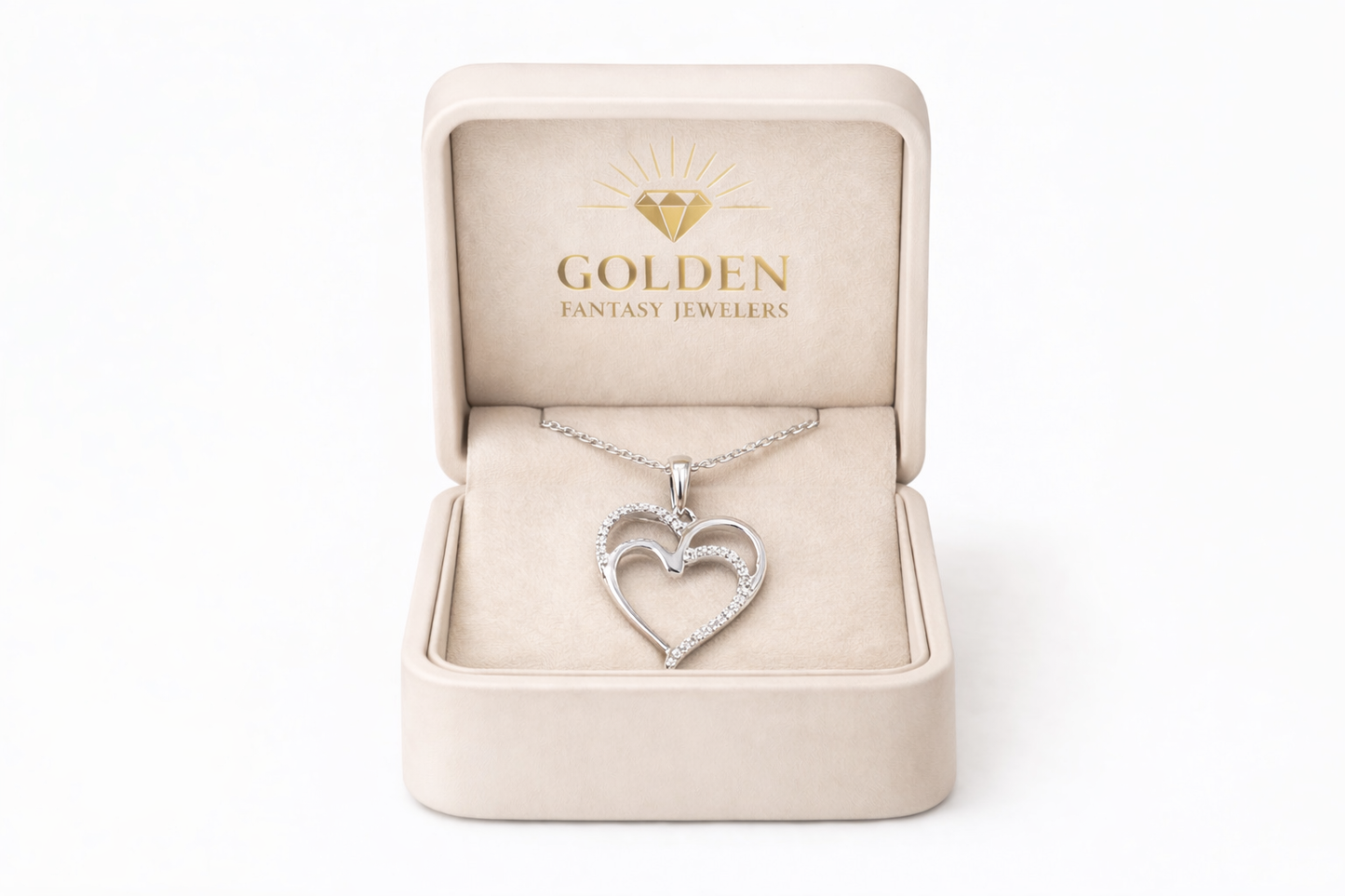 Sterling Silver Heart Charm 0.10 ct Natural Diamond