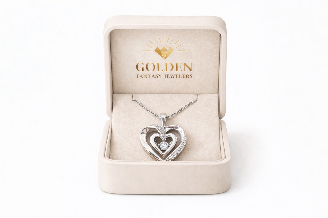 Sterling Silver Heart Charm 0.10 ct Natural Diamond