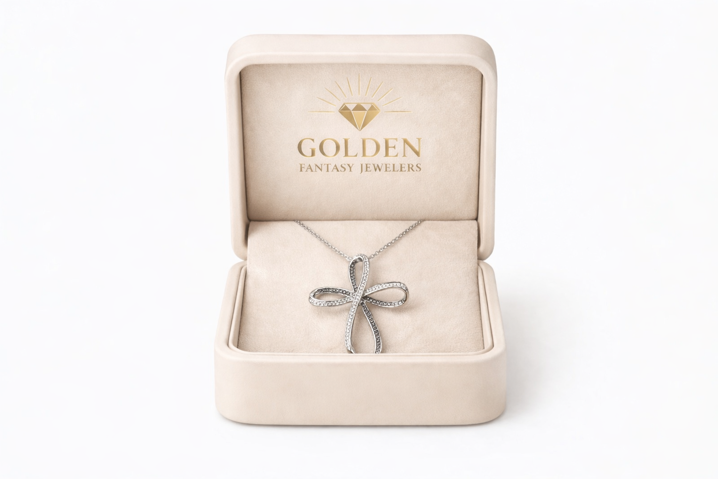 Sterling Silver Cross Charm 0.05 ct Natural Diamond