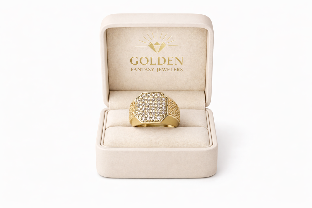 10K Yellow Gold Men's Ring 1.00 ct Natural Diamond