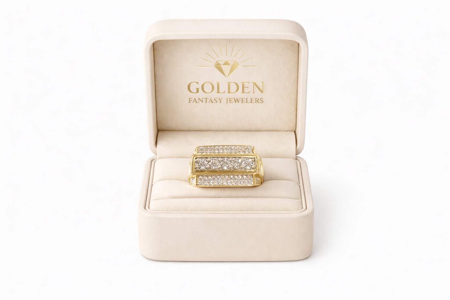 10K Yellow Gold Men's Ring 0.45 ct Natural Diamond