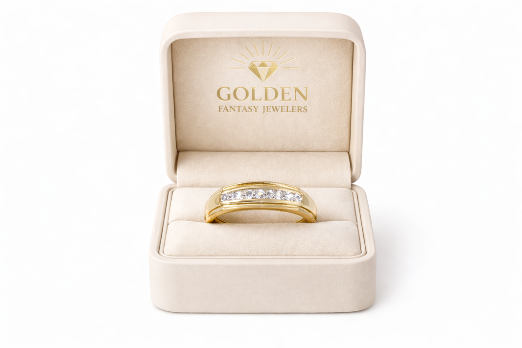 10K Yellow Gold Band 0.16 ct Natural Diamond