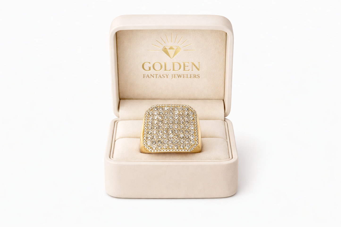 10K Yellow Gold Men's Ring 2.79 ct Natural Diamond