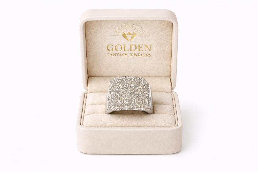 10K White Gold Men’s Ring 2.79 ct Natural Diamond