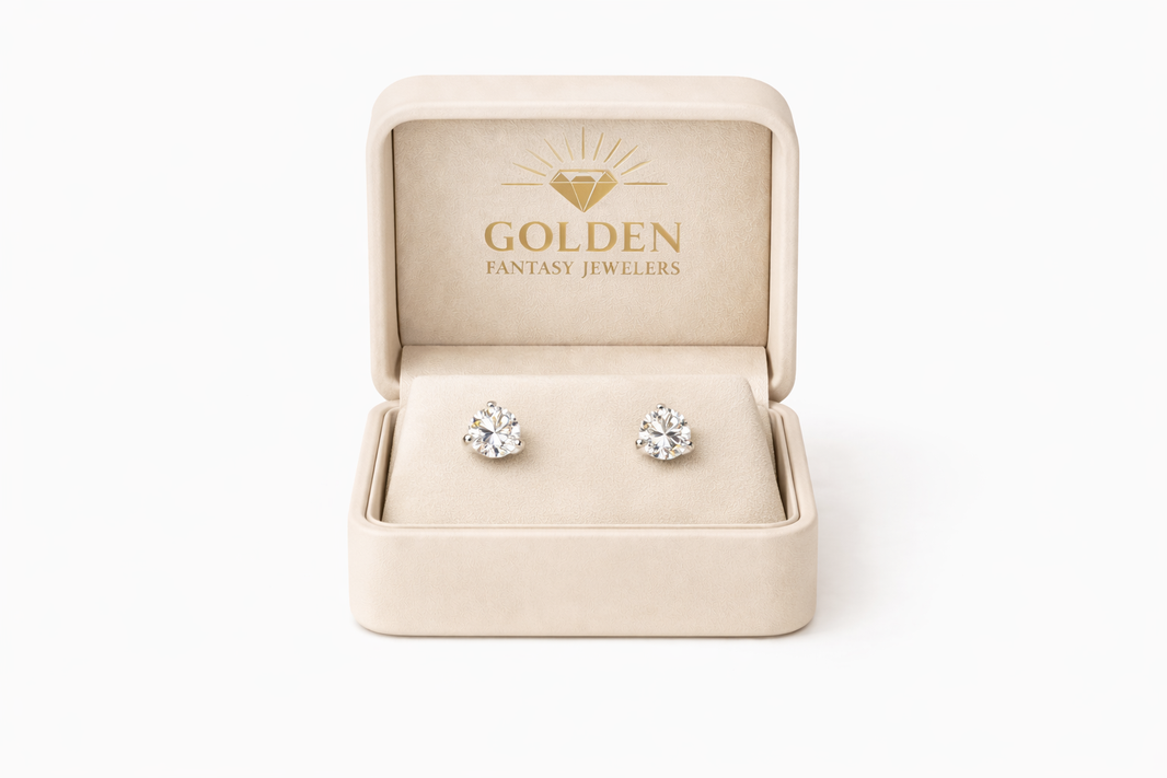 14K White Gold Earrings 0.75 ct Lab Grown Diamond