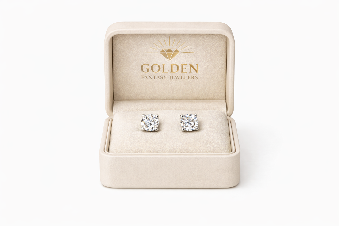 14K White Gold Oval Earrings 2.20 ct Lab Grown Diamond