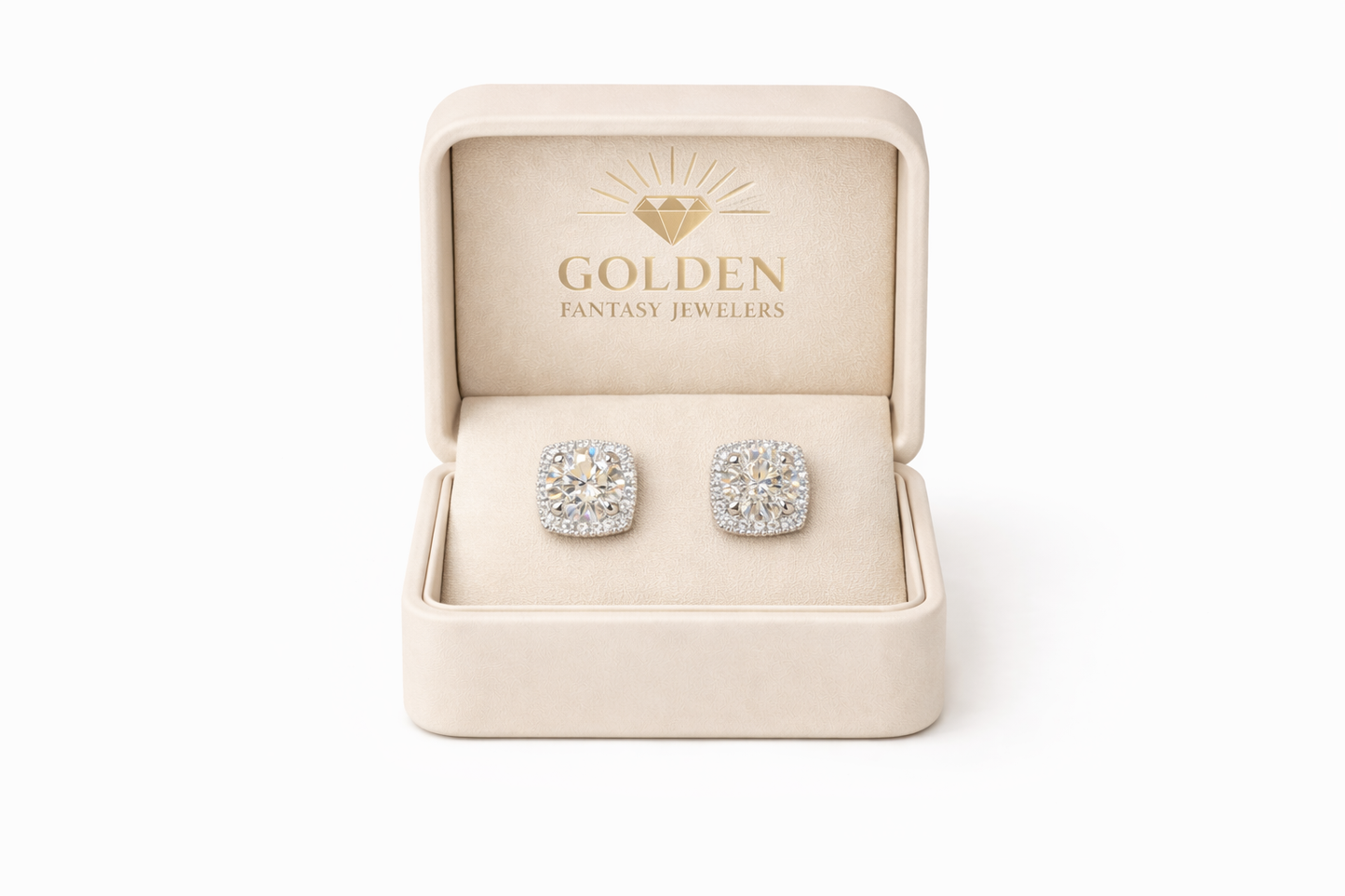 14K Two-Tone Gold Earrings 2.25 ct Lab Grown Diamond