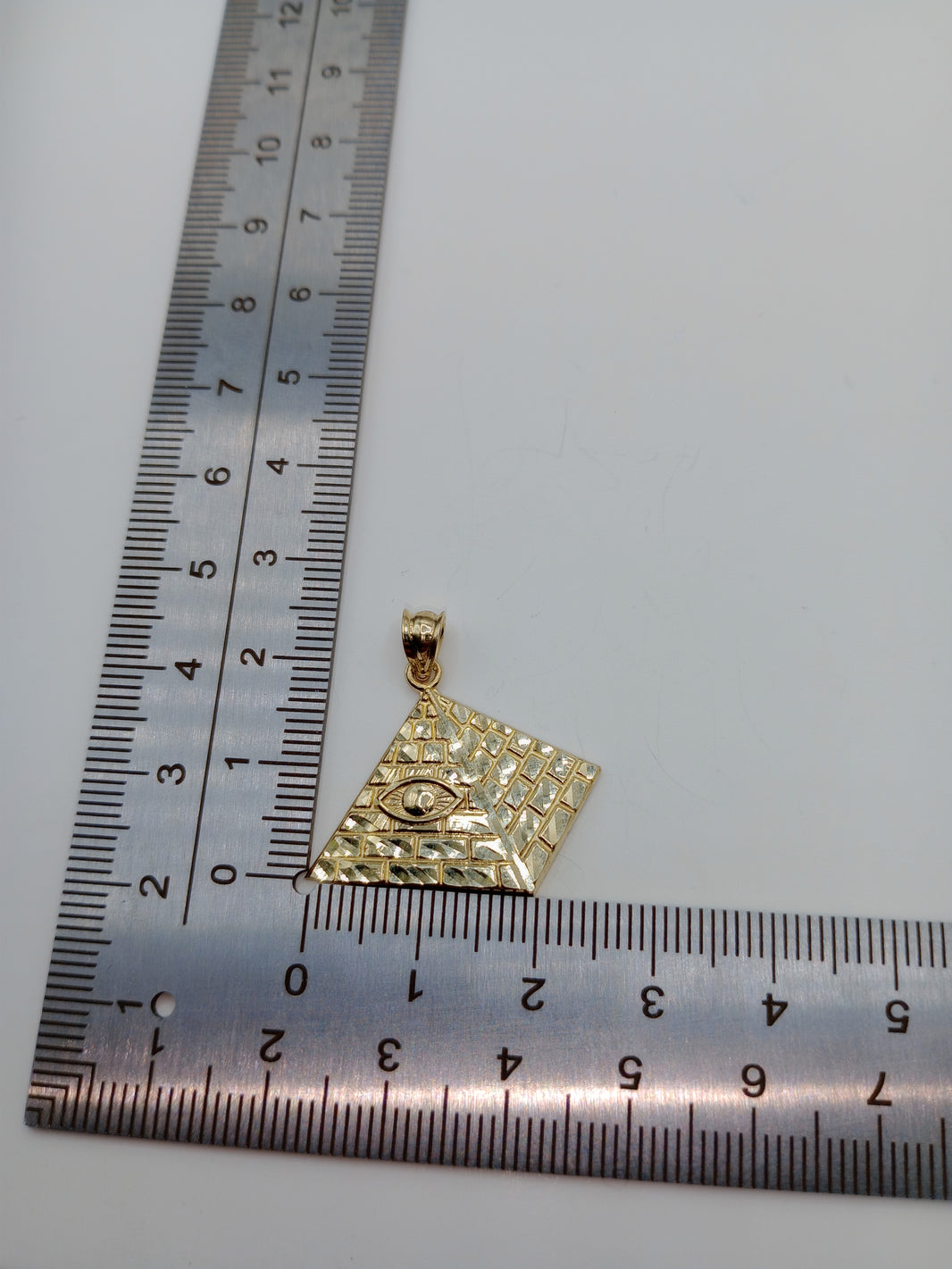 10kt Pyramid Pendant, Egyptian Charm, 10kt Gold Charm