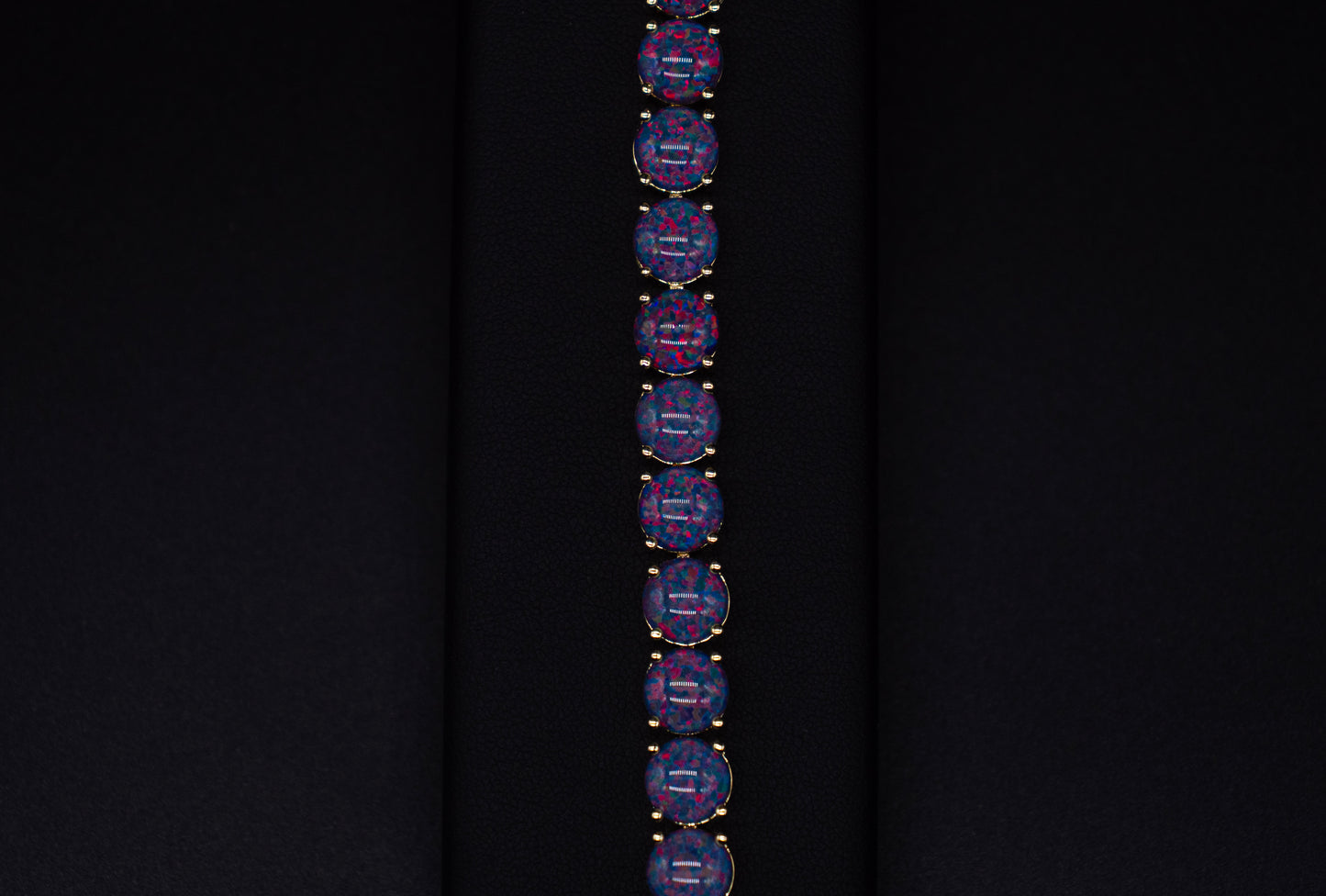 Gold Black Opal Tennis Bracelet, 925 Silver Solid, 7.5 inches Adjustable, Valentines Day Gift, Gift for Her