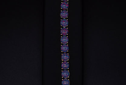 Gold Black Opal Tennis Bracelet, 925 Silver Solid, 7.5 inches Adjustable, Valentines Day Gift, Gift for Her
