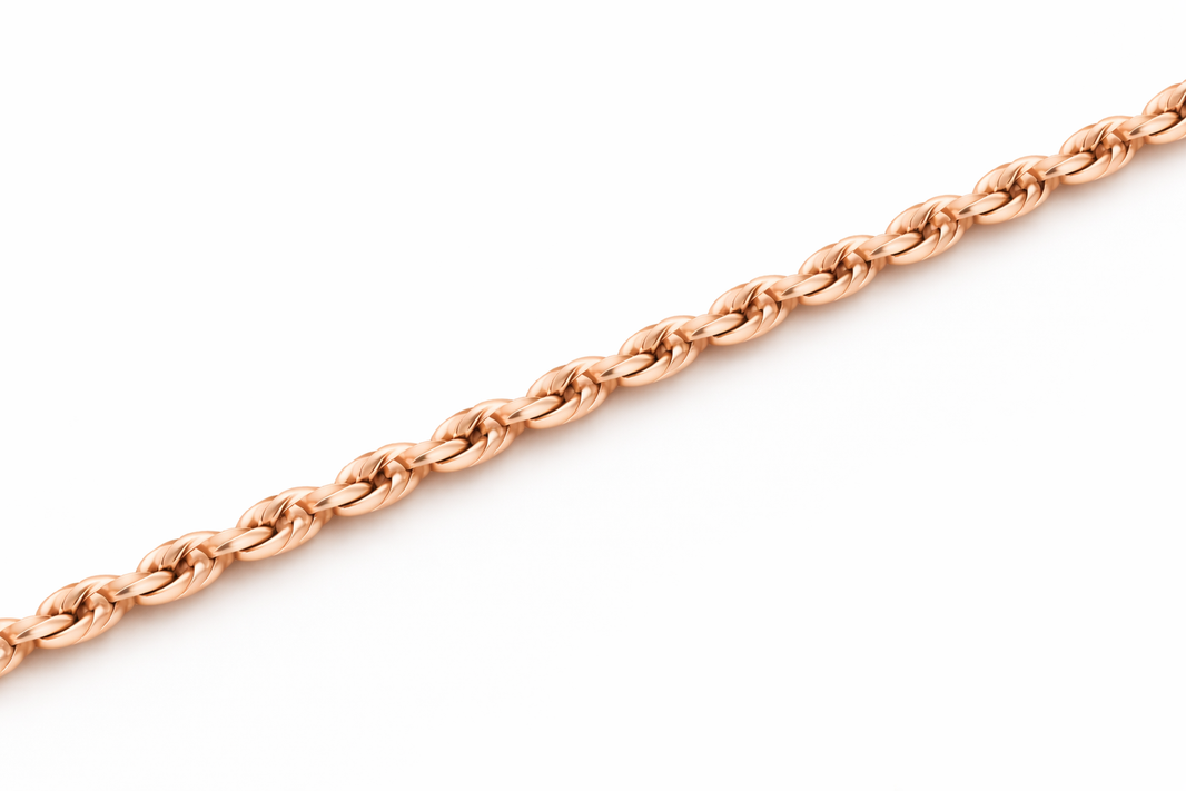 14k - 1.50mm Diamond-Cut Rope Bracelet - Rose Gold