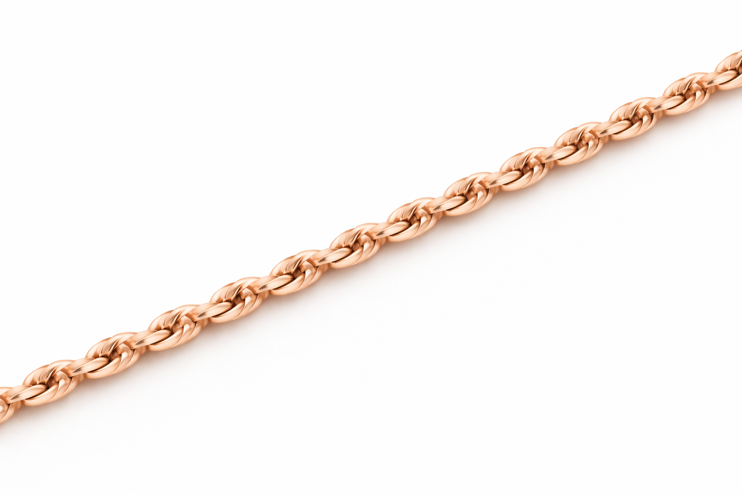 14k - 1.50mm Diamond-Cut Rope Anklet - Rose Gold