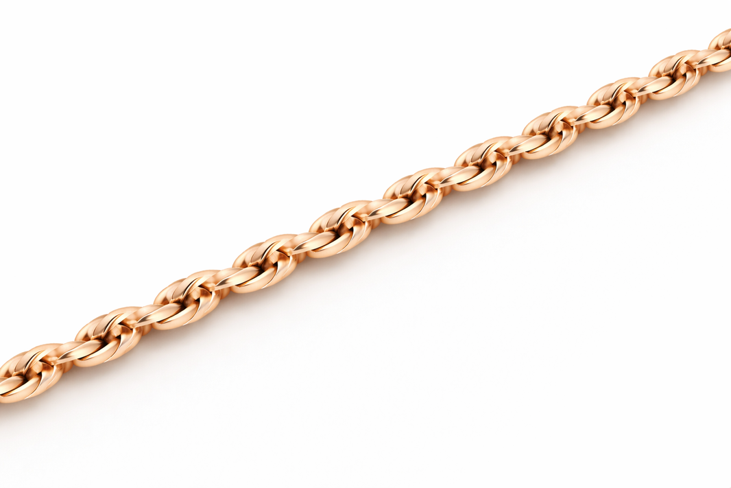 14k - 1.75mm Diamond-Cut Rope Bracelet - Rose Gold