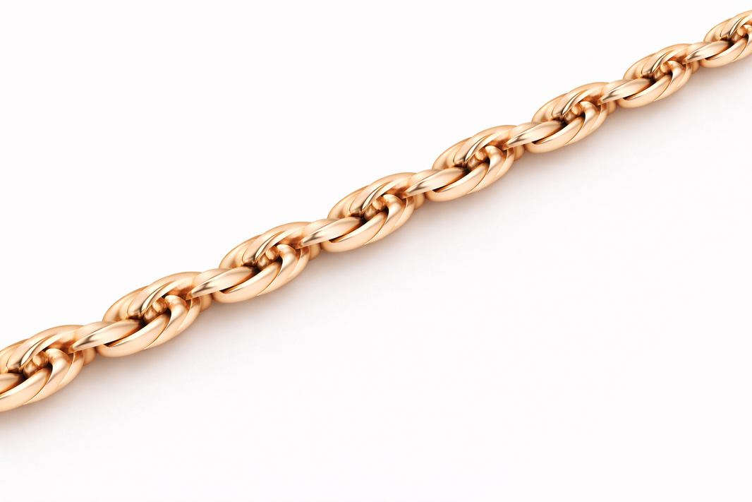 14k - 2.25mm Diamond-Cut Rope Bracelet - Rose Gold