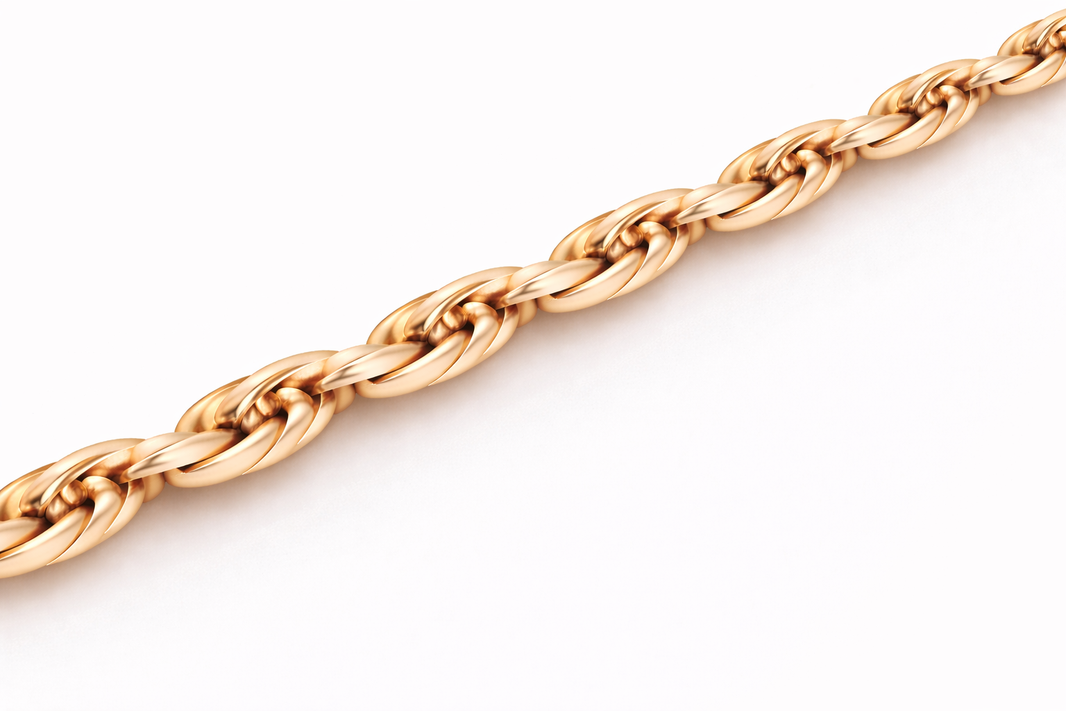 14k - 2.75mm Diamond-Cut Rope Chain - Rose Gold