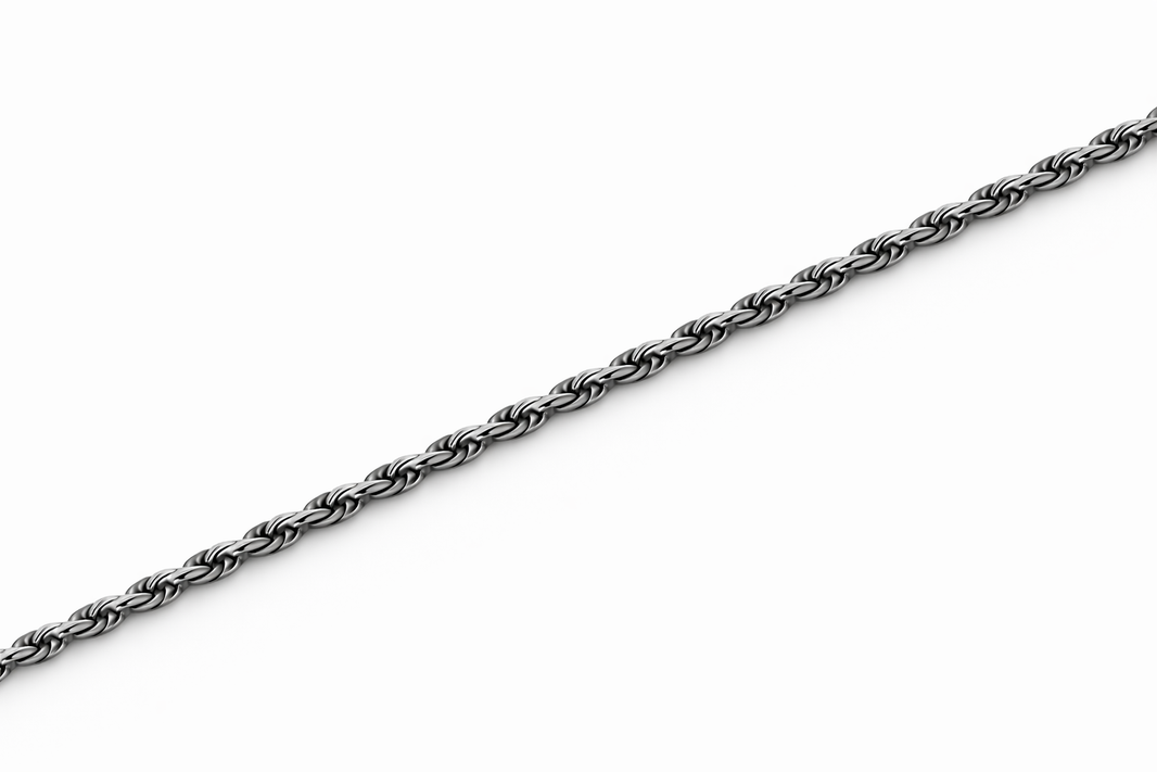 Sterling Silver - 1.10mm Rhodium-Plated Diamond-Cut Rope Chain