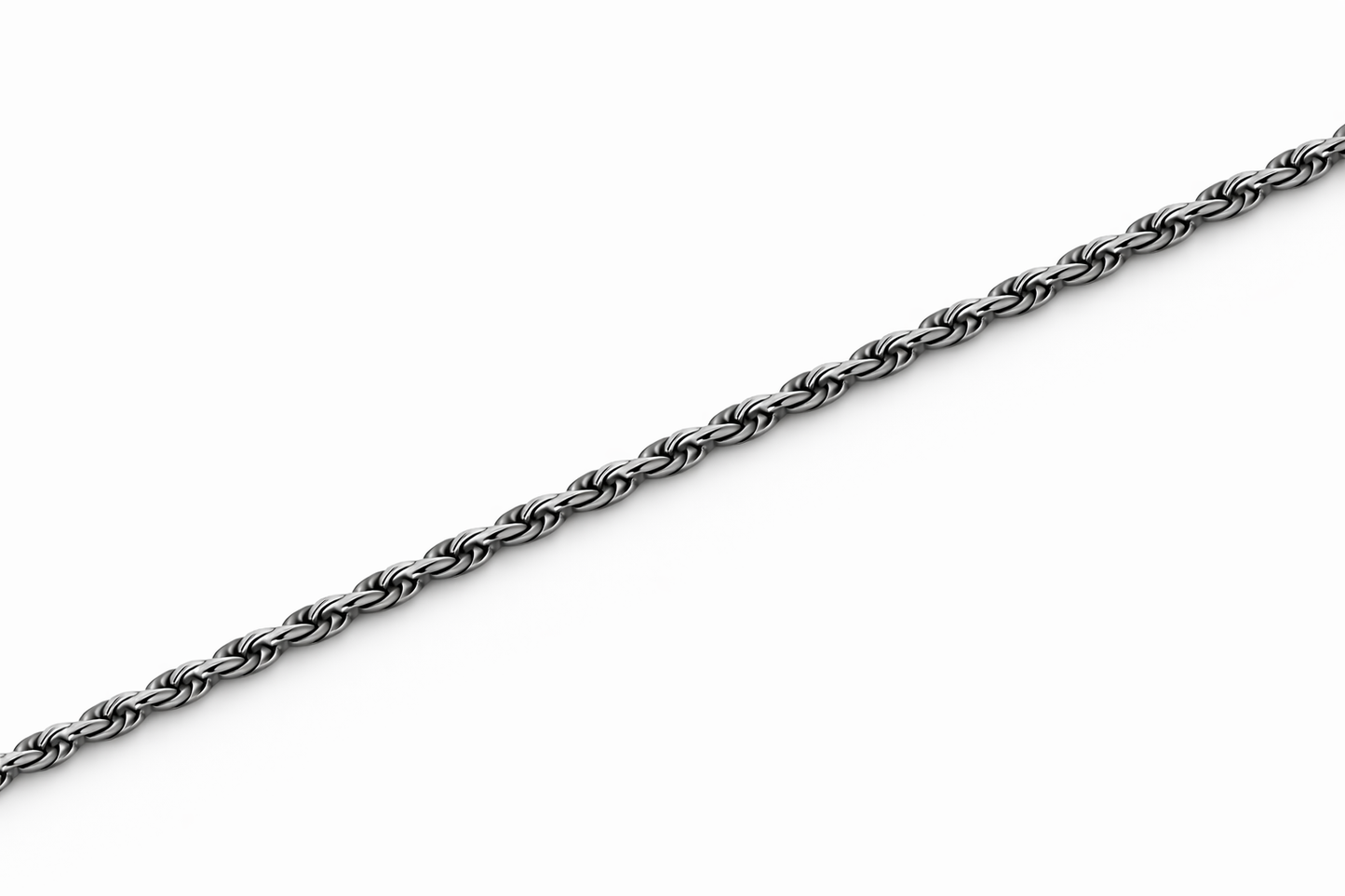 Sterling Silver - 1.10mm Rhodium-Plated Diamond-Cut Rope Chain