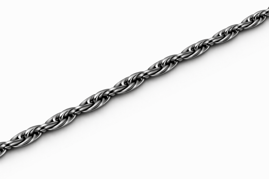 Sterling Silver - 1.85mm Rhodium-Plated Diamond-Cut Rope Chain