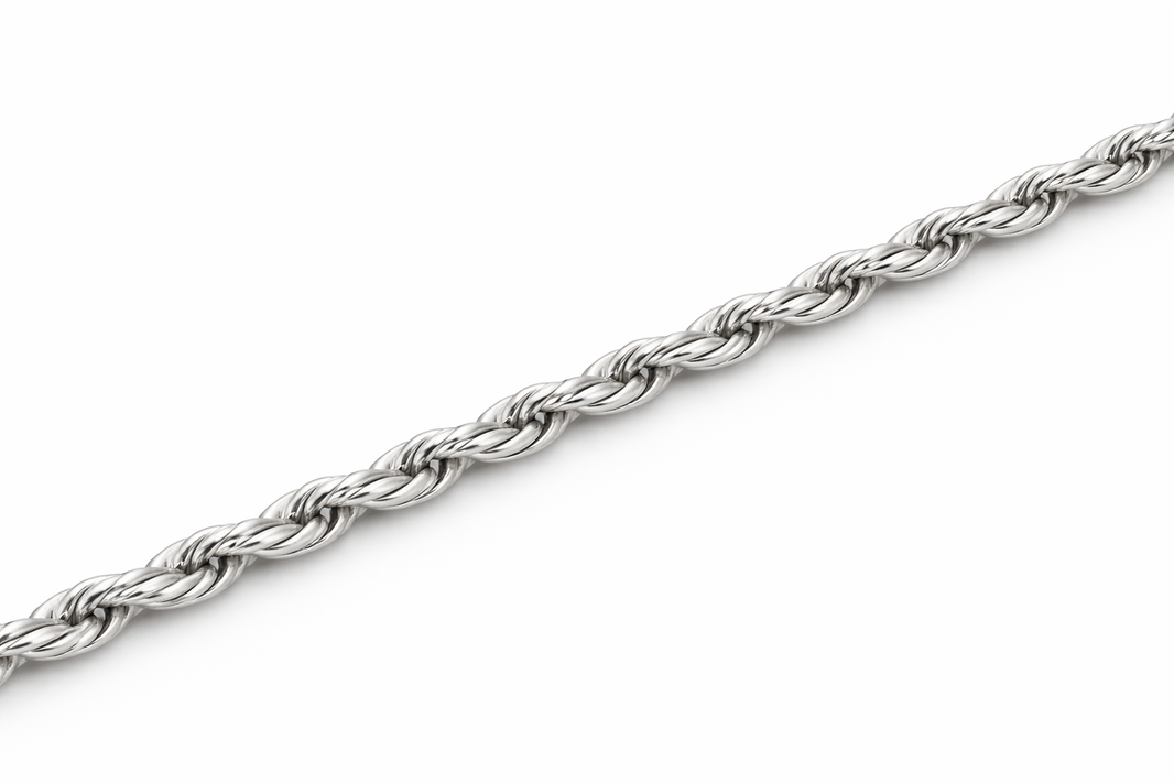 Sterling Silver - 2.25mm Diamond-Cut Rope Chain