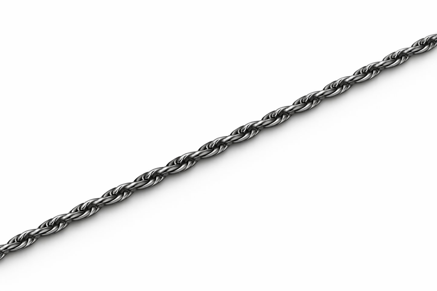 Sterling Silver - 1.40mm Rhodium-Plated Diamond-Cut Rope Chain