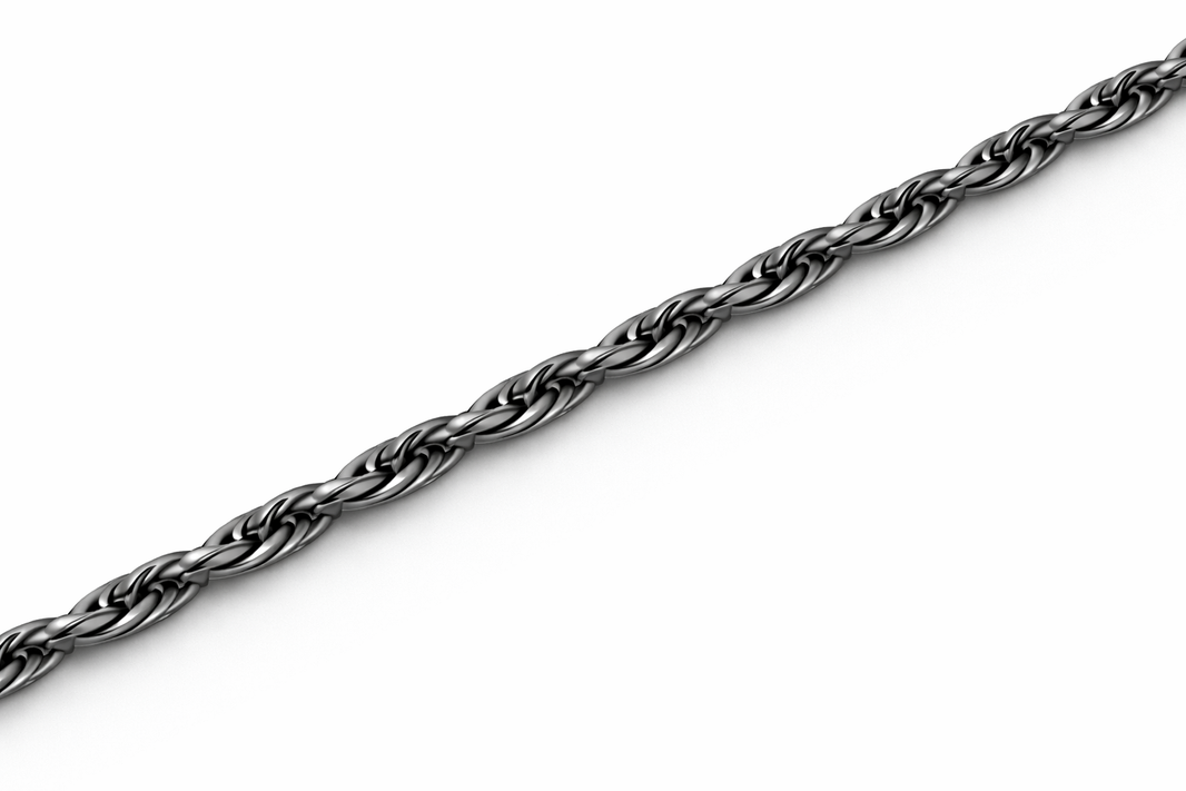 Sterling Silver - 1.70mm Rhodium-Plated Diamond-Cut Rope Chain
