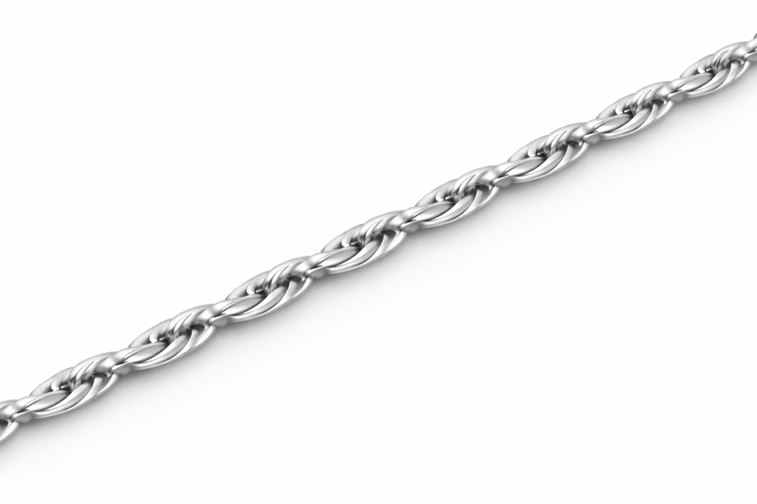 Sterling Silver - 1.80mm Diamond-Cut Rope Anklet
