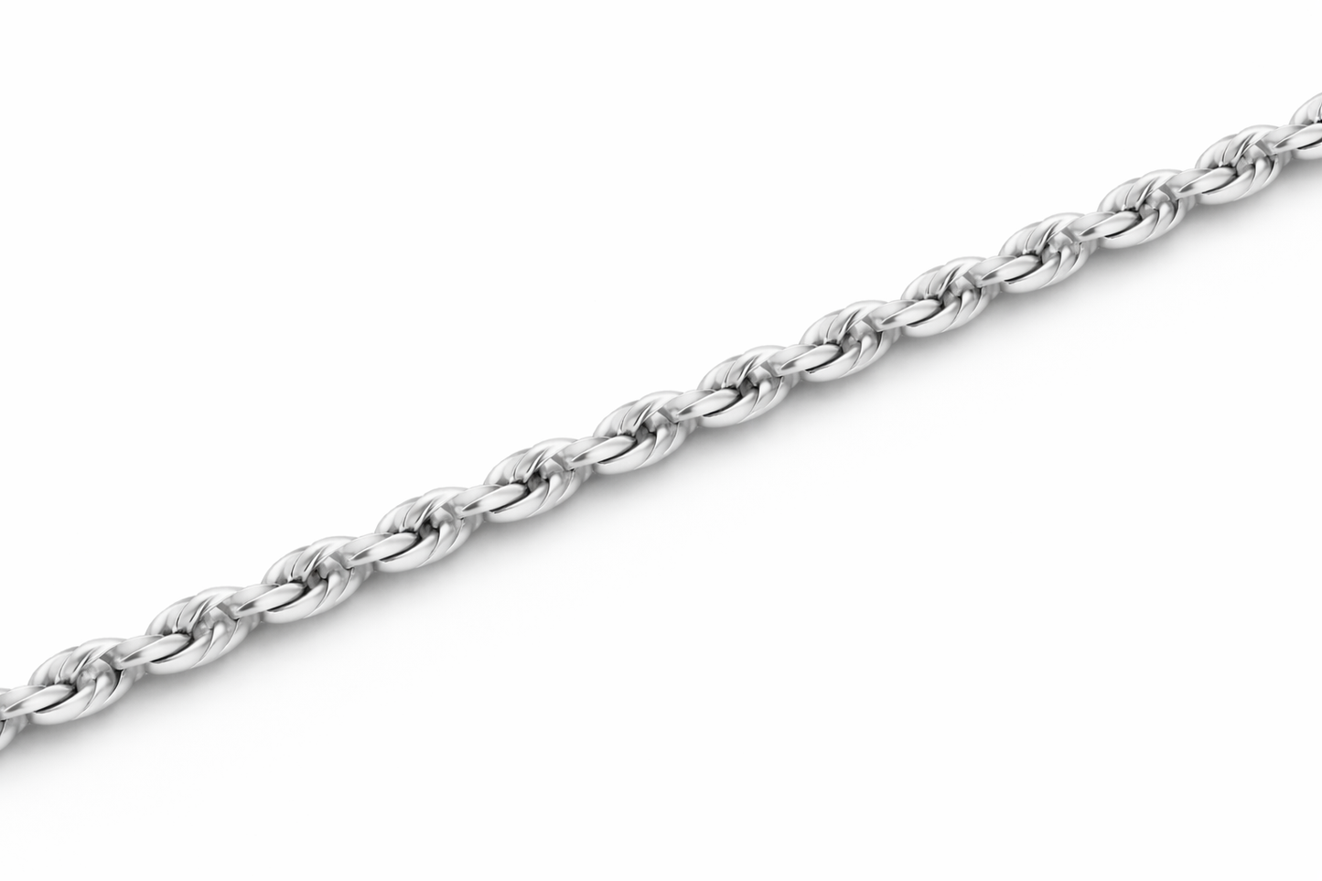 10k/14k - 1.50mm Diamond-Cut Rope Chain - White Gold