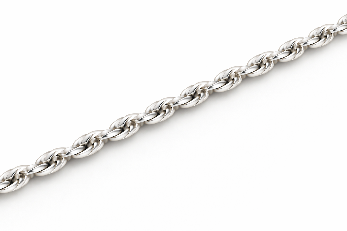 10k/14k - 1.75mm Diamond-Cut Rope Chain - White Gold