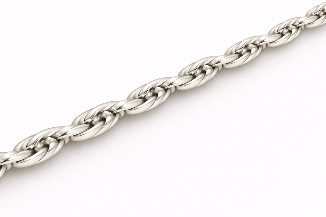 10k/14k - 2.75mm Diamond-Cut Rope Chain - White Gold
