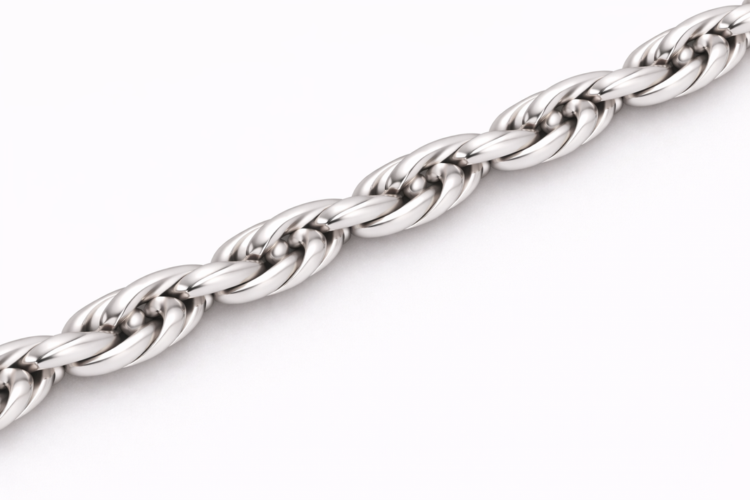 10k/14k - 3.50mm Diamond-Cut Rope Chain - White Gold