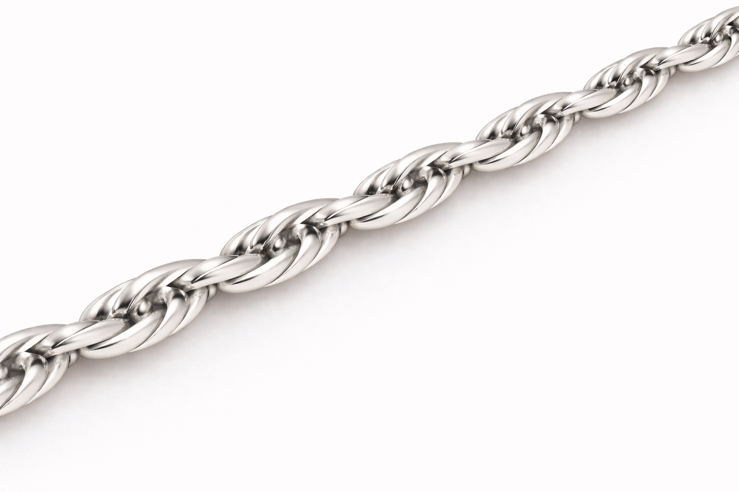10k/14k - 3.00mm Diamond-Cut Rope Chain - White Gold