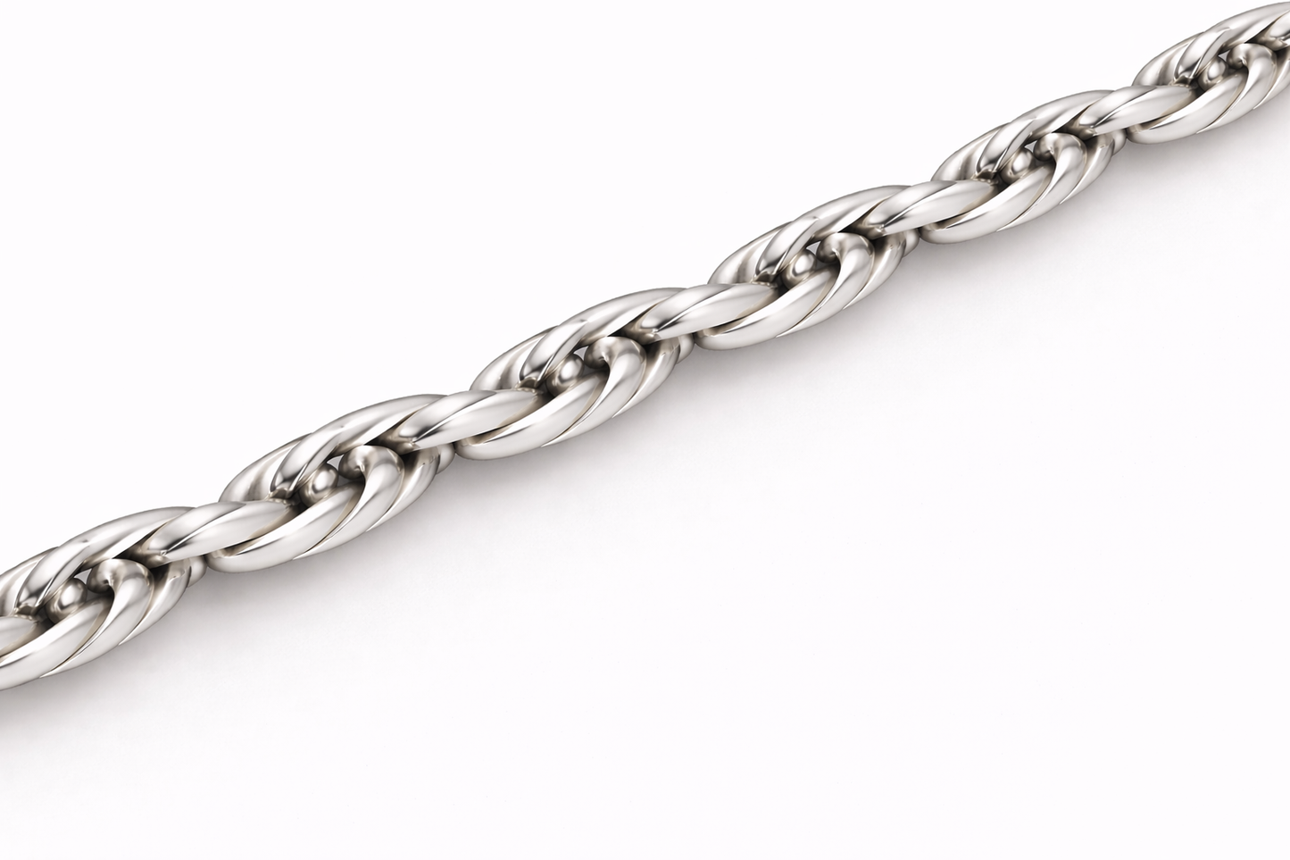 10k/14k - 3.25mm Diamond-Cut Rope Chain - White Gold