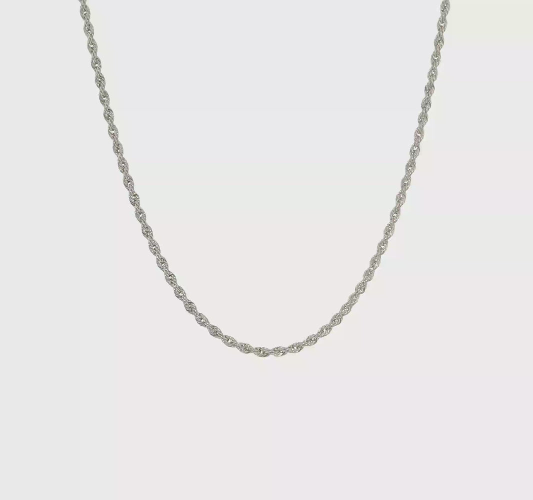 Platinum Rope Necklace, 16' 18' 20' 30' Available - Italian Made and Stamped - 2.2mm