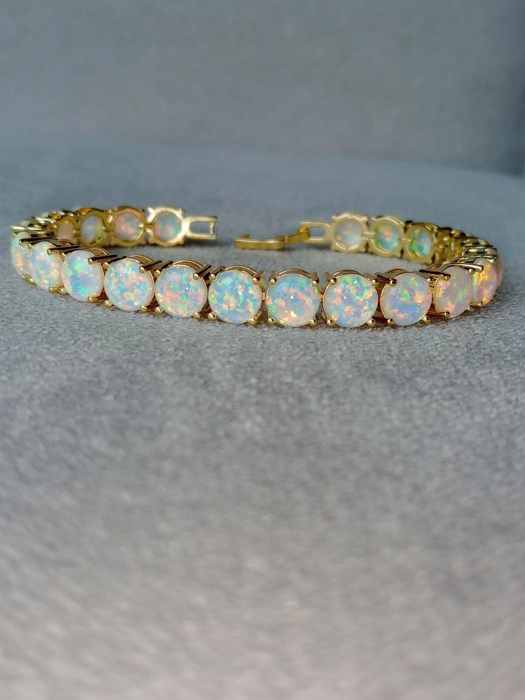 Rose Gold White Opal Tennis Bracelet | Opal Bracelet | Opal Jewelry | Rose Gold
