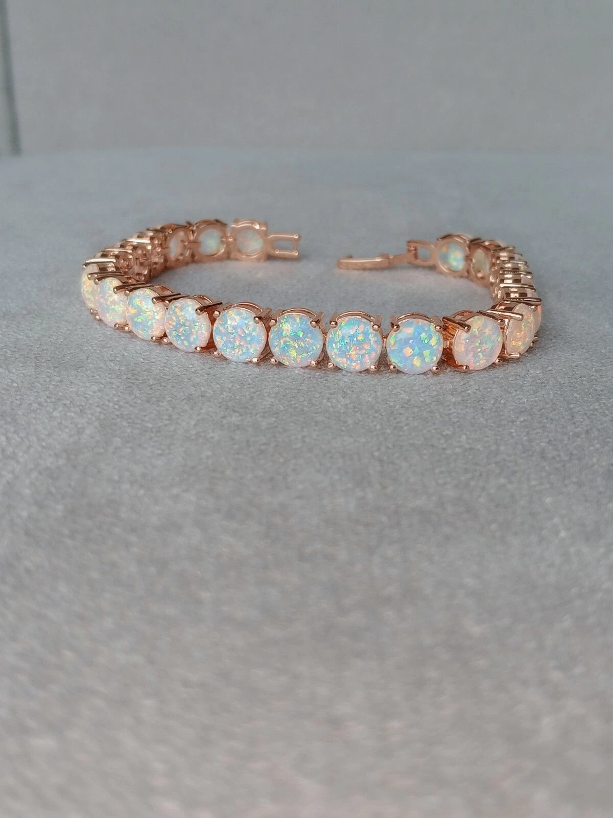 Gold White Opal Tennis Bracelet | Opal Bracelet | Opal | October Birthstone
